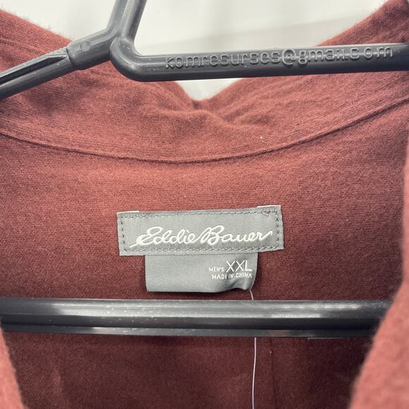 New EDDIE BAUER Men Double Brushed Chamois Shirt Long Sleeve Sz XXL Button Front - Picture 2 of 8